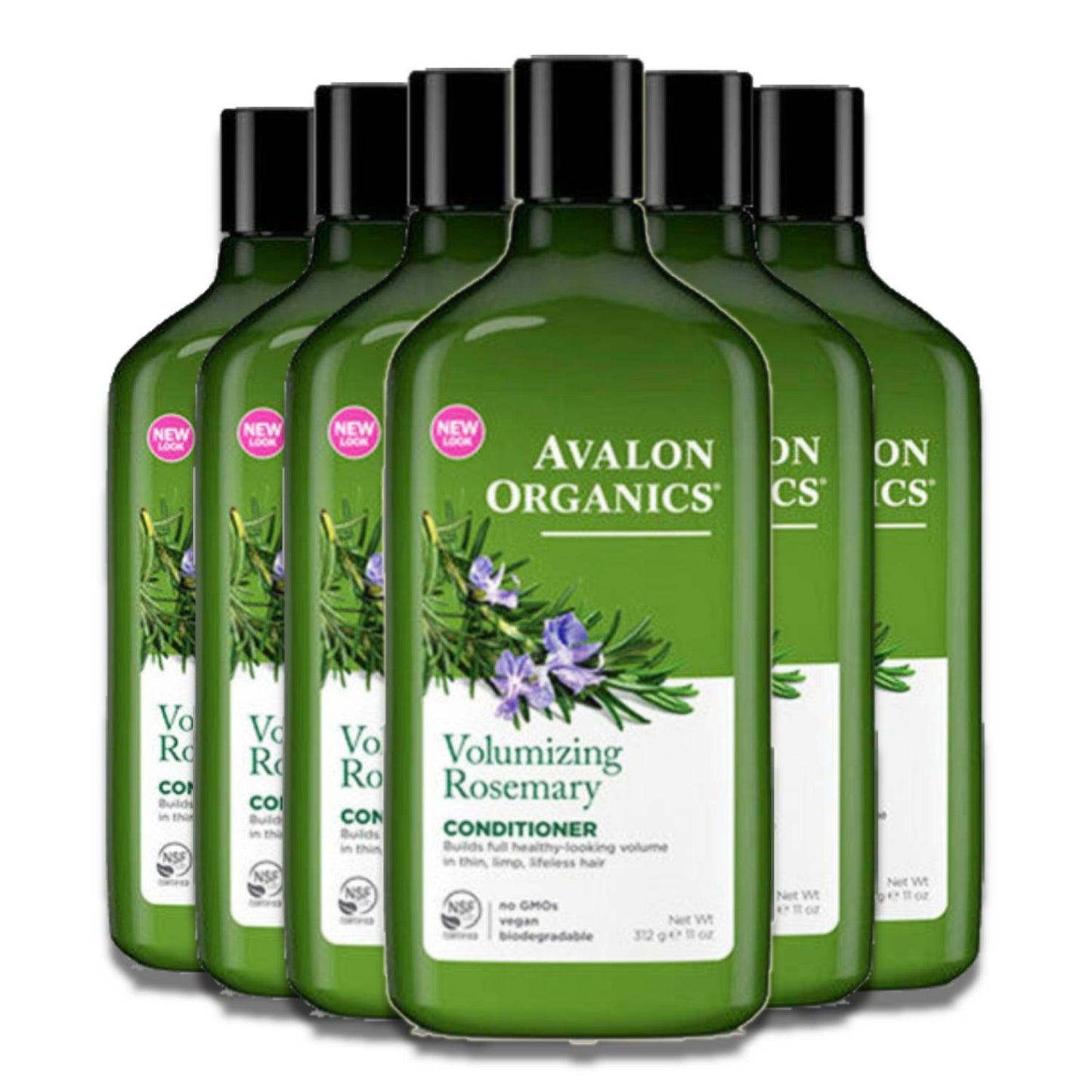Avalon Organics Volumizing Rosemary Conditioner, 11 Fl. oz, 6 Pack