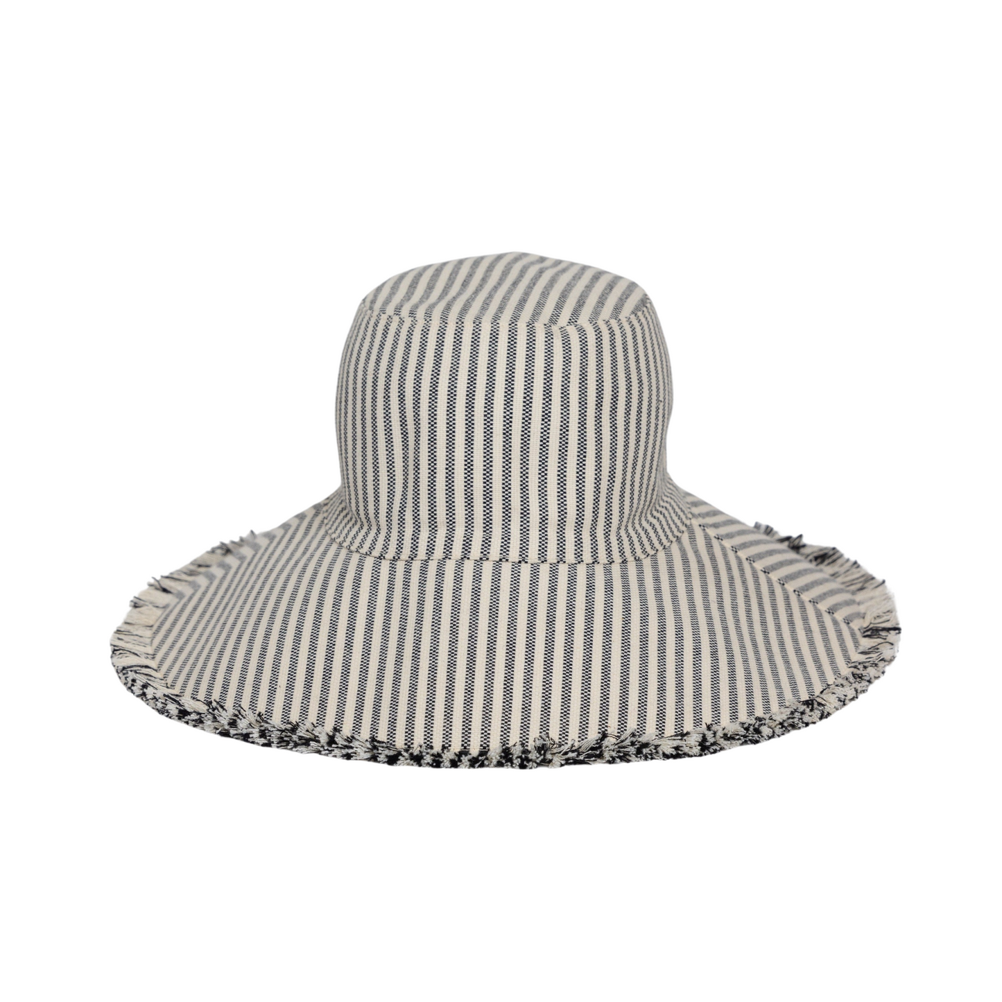 Canvas Packable Hat in Black Stripe