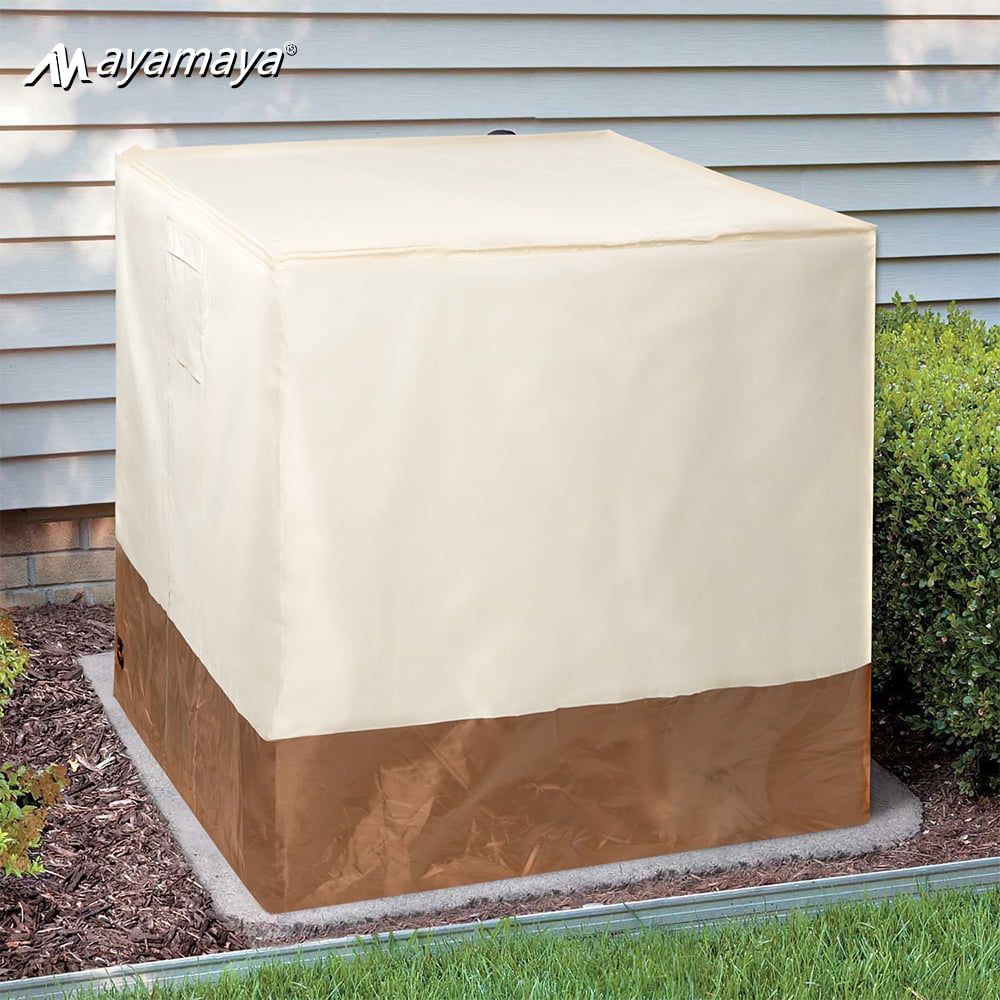 Air Conditioner Covers for Outside Units AYAMAYA Waterproof Windproof Air Conditioner Cover Durable 420D Winter AC Cover for Outside Unit Outdoor AC Protector Fits up to 35*35*31 inches