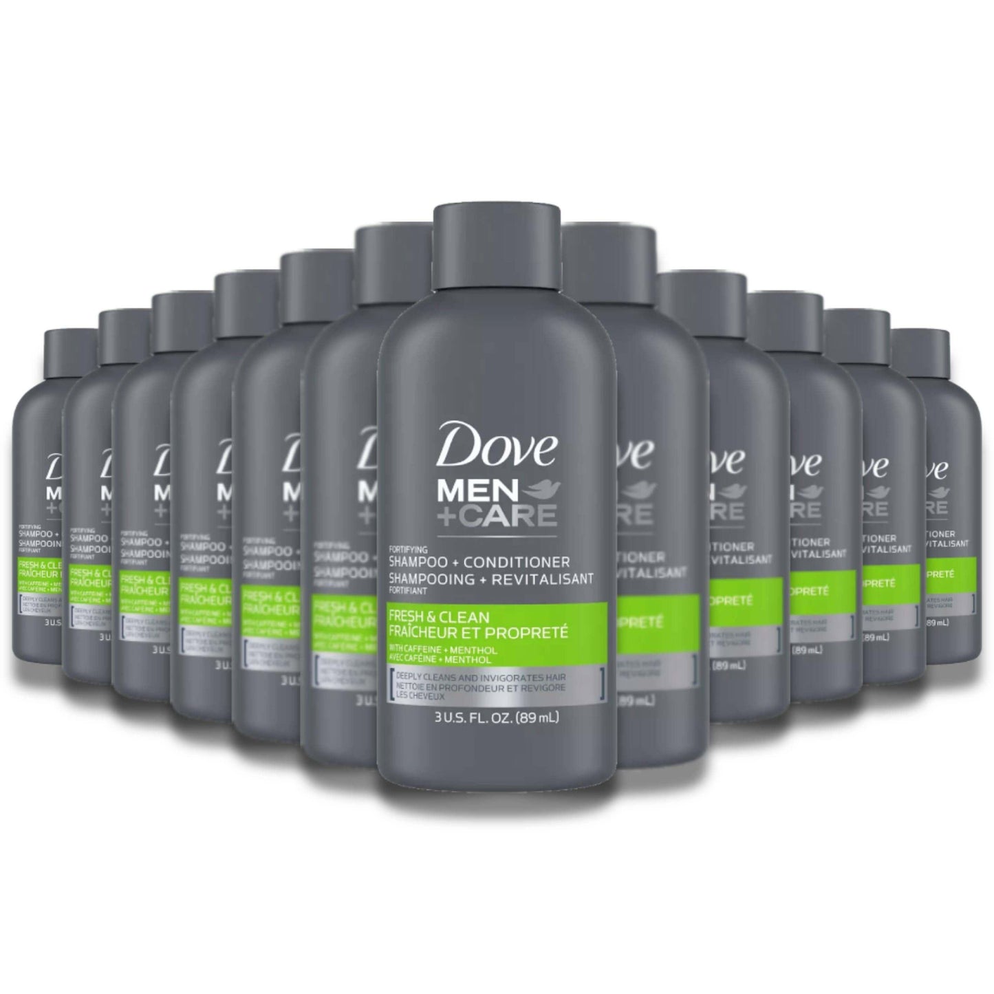 Dove Men Care - Fresh and Clean 2-in-1 Shampoo + Conditioner - 3 Oz - 12 Pack