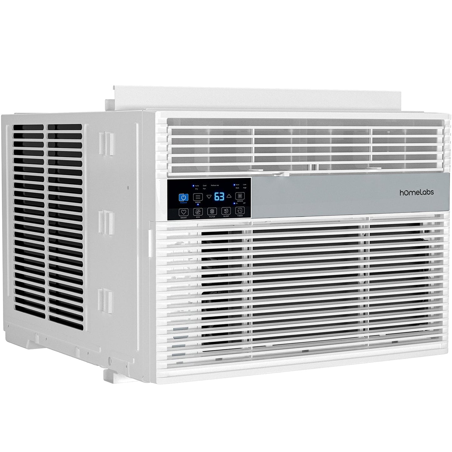 hOmeLabs Window Air Conditioner 12000 BTU - Smart Control. Eco Mode. LED Control Panel - Low Noise. Remote Control - Compatible with Alexa and Google Assistant - Ideal for Rooms up to 550 Sq. Ft.