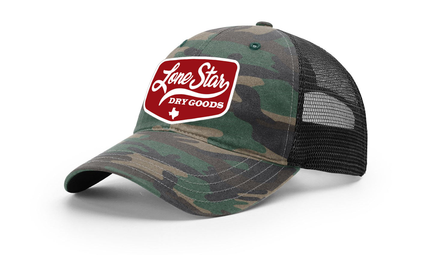 LSDG Unstructured Trucker Hat- Green Camo