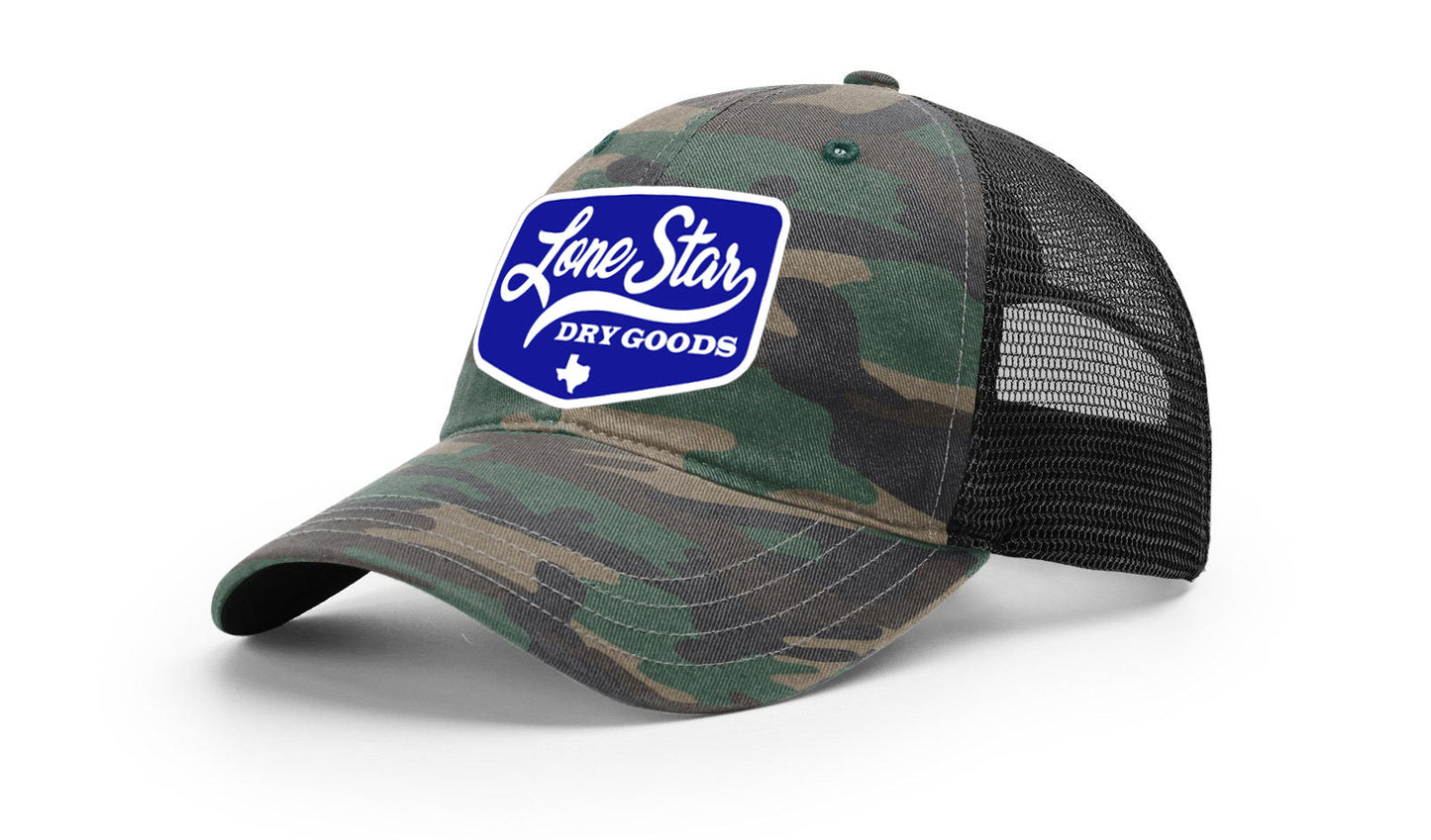 LSDG Unstructured Trucker Hat- Green Camo
