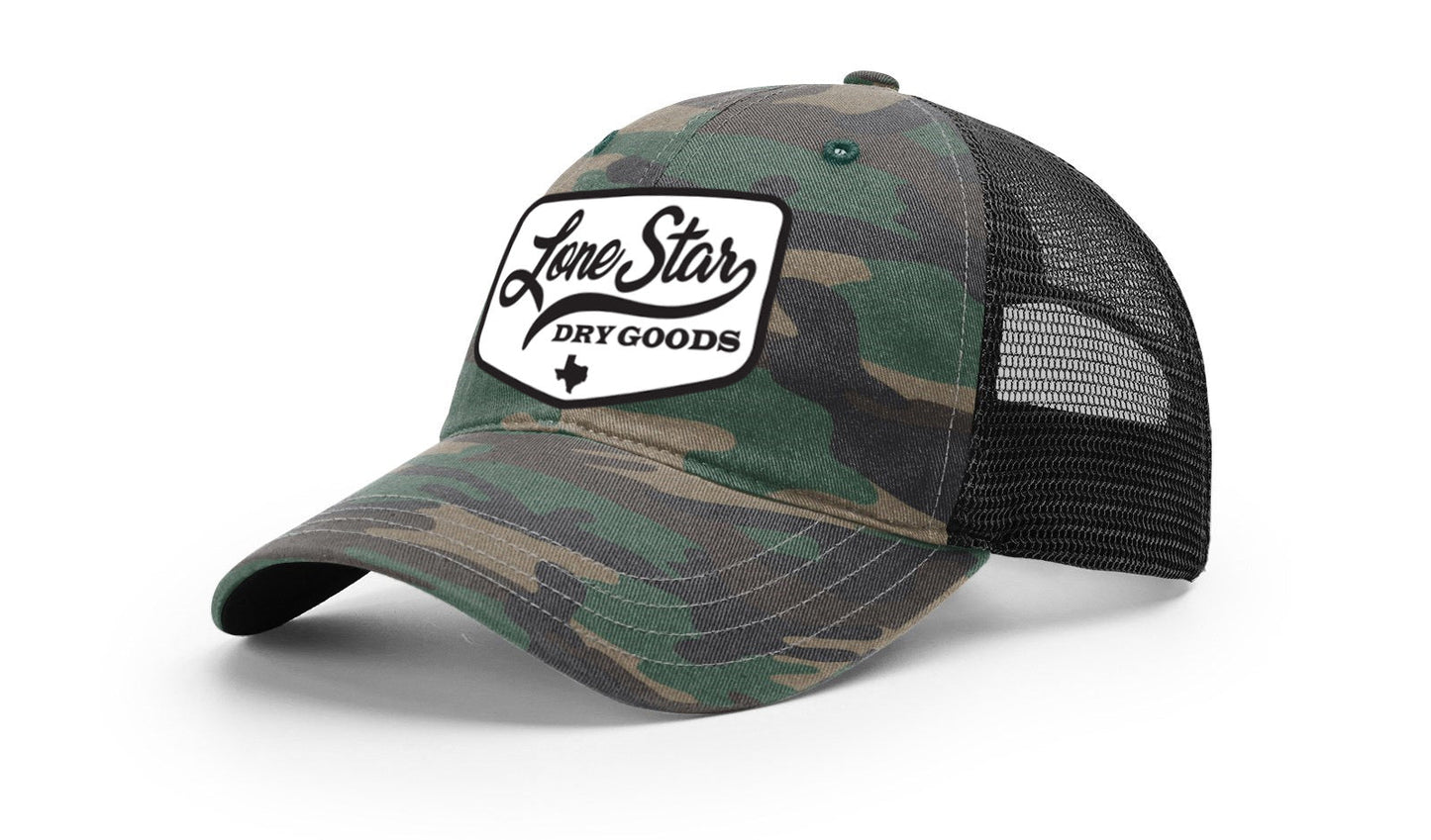 LSDG Unstructured Trucker Hat- Green Camo