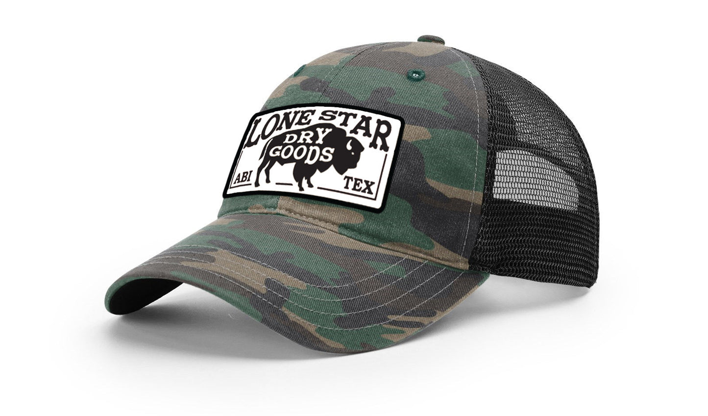 LSDG Unstructured Trucker Hat- Green Camo