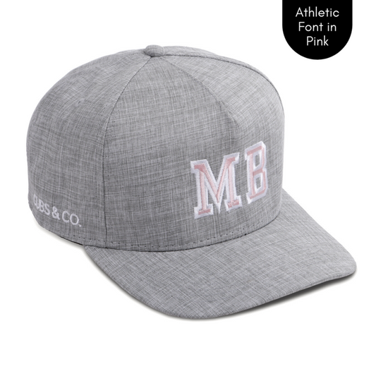 Cubs & Co - PERSONALISED GREY W/ INITIALS | ATHLETIC FONT PINK