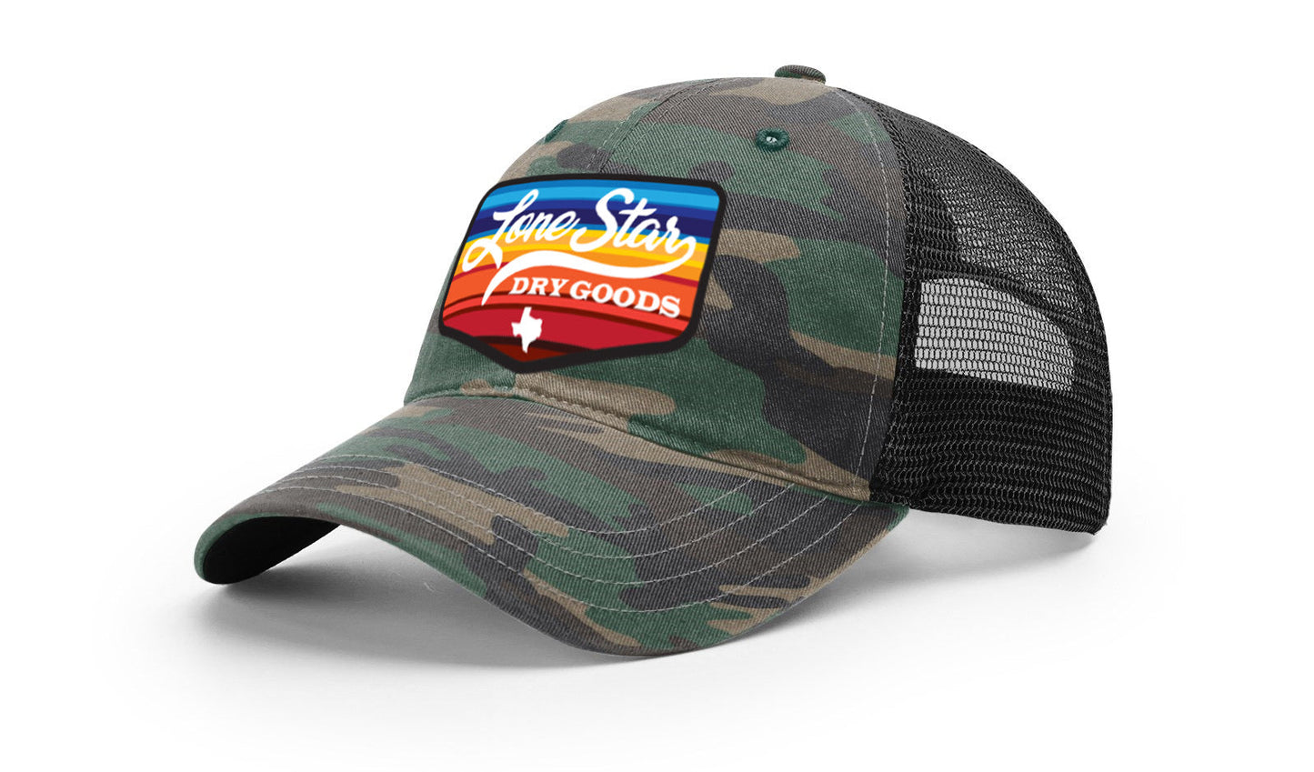 LSDG Unstructured Trucker Hat- Green Camo