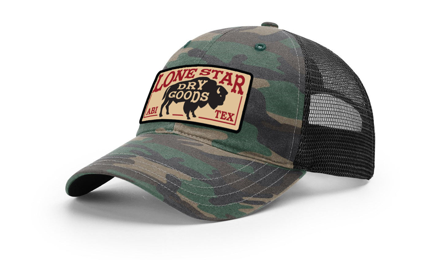 LSDG Unstructured Trucker Hat- Green Camo