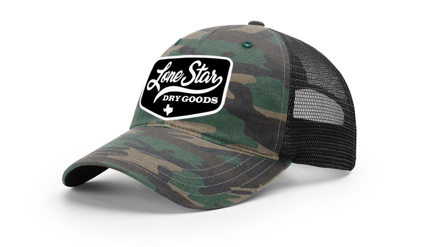 LSDG Unstructured Trucker Hat- Green Camo