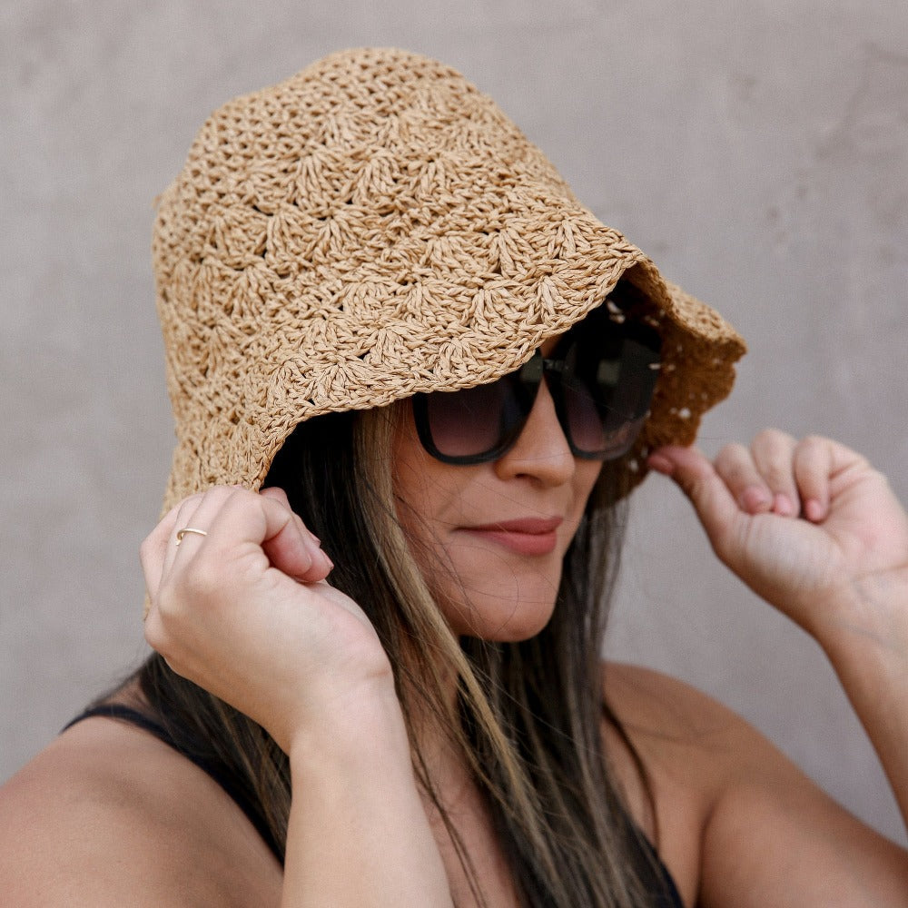 LF ACCESSORIES HATS Styline Raffia Bucket Hat