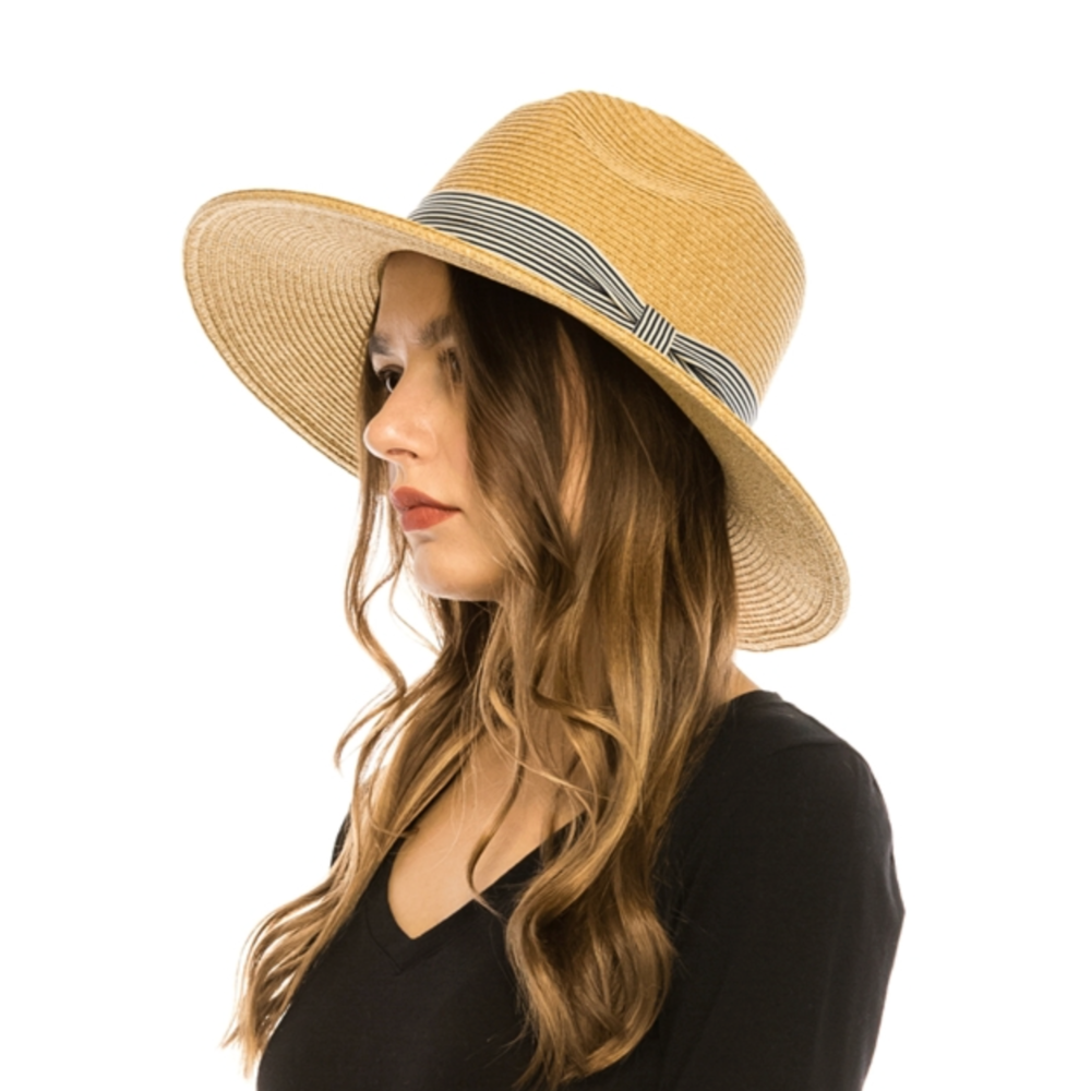 Panama Hat w/Stripes Hat