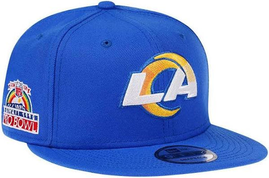 LOS ANGELES RAMS SNAPBACK NEW ERA 1990 PRO BOWL CAP HAT BLUE