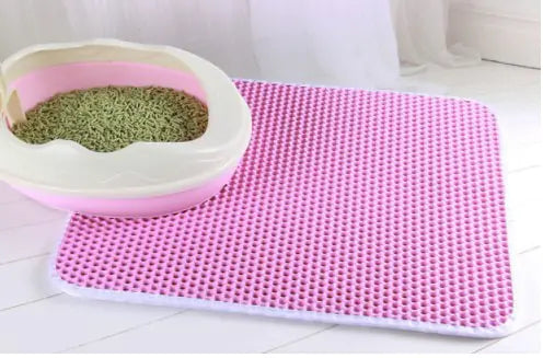 Double Layer Waterproof Cat Litter Mat Pink 40X50CM